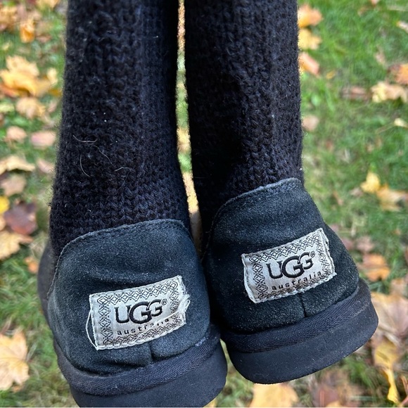 UGG black sweater boots womens size 9 - Picture 6 of 10